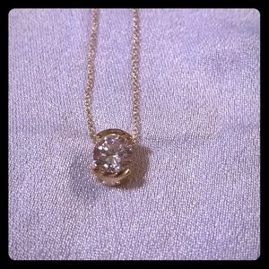 Gold and simulated diamond necklace